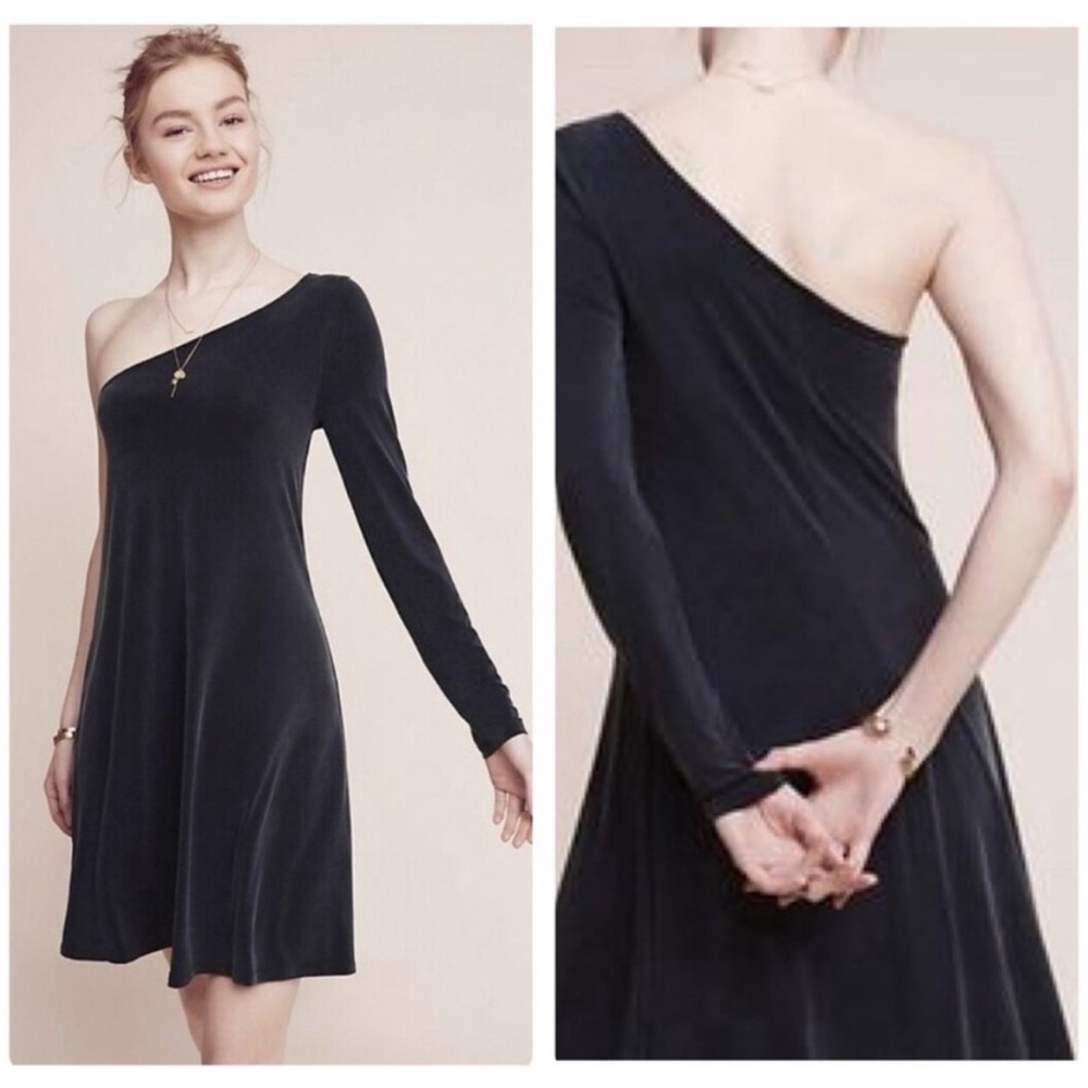 Anthropologie Eri + Ali Alessandra One Shoulder Swing Mini‎ Dress C8